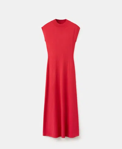 Mango Women's Perkins-neck Knitted Dress In Purple