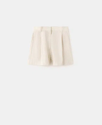 Mango Women's Pinstripe Pleated Bermuda Shorts In White