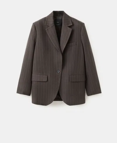 Mango Women's Pinstripe Suit Blazer In Brown