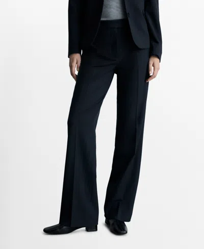 Mango Women's Pinstripe Suit Pants In Dark Navy