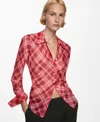 Mango Women's Pinstripe Suit Shirt In Maroon