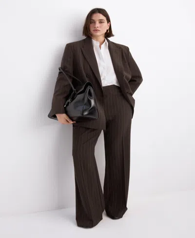 Mango Women's Pinstripe Suit Trousers In Brown