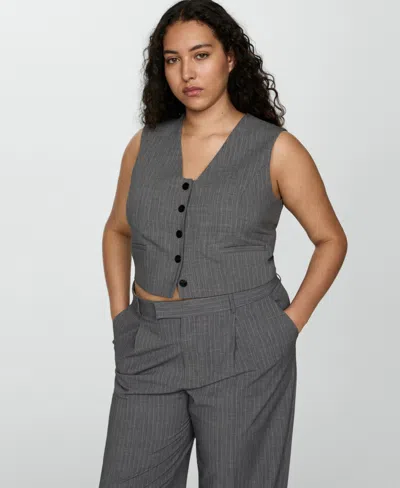 Mango Women's Pinstriped Suit Vest In Gray