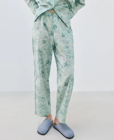 Mango Women's Piping Detail Printed Trousers In Animal Print