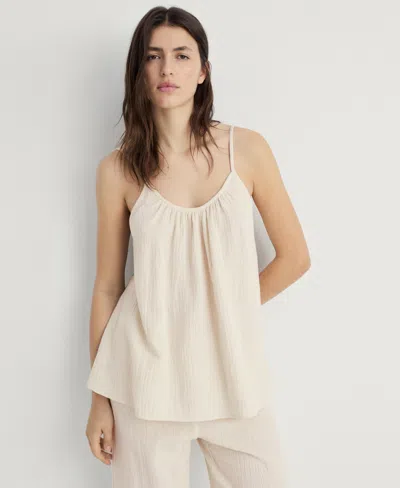 Mango Women's Plain Cotton Spaghetti Strap Pajama Top