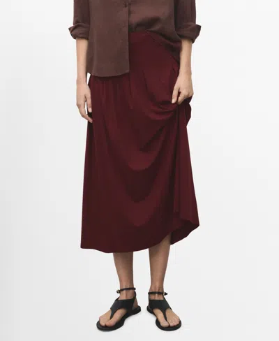 Mango Women's Plank Midi Skirt In Red