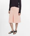 Mango Midi Cotton Skirt With Pleated Detail In Pink