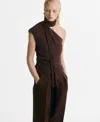 Mango One-shoulder Top In Brown