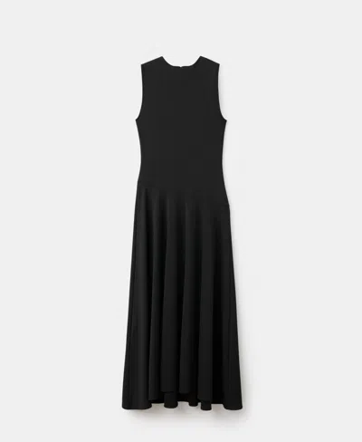 Mango Pleated A-line Dress Black