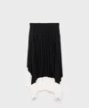 Mango Pleated Asymmetric Skirt Black In Black