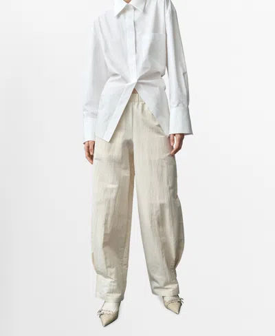 Mango Women's Pleated Jogger Pants In Ecru