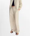 Mango Women's Pleated Linen Pants