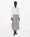 Mango Women's Pleated Long Skirt In Medium Heather Gray
