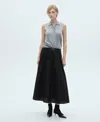 Mango Plank Midi-skirt Black In Black