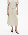 Mango Pleated Midi-skirt Ecru In Ecru