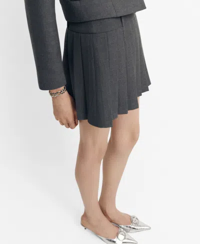 Mango Women's Pleated Mini-skirt In Grey