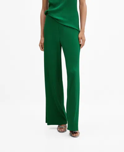 Mango Women's Pleated Palazzo Pants In Green