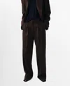 Mango Women's Pleated Straight-leg Suit Pants In Brown