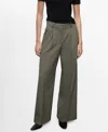 Mango Women's Pleated Straight-leg Suit Pants In Green