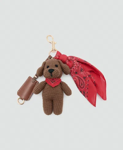 Mango Women's Plushie And Scarf Keychain In Brown