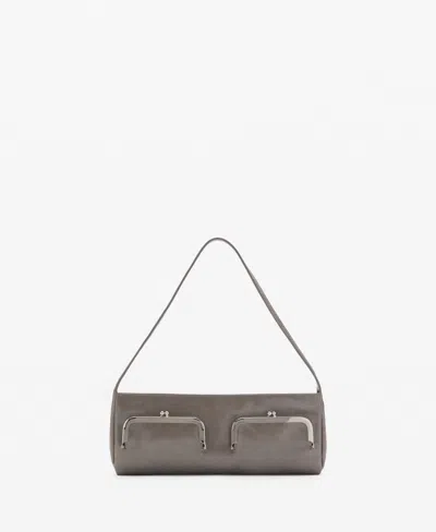 Mango Women's Pochette Pockets Shoulder Bag In Grey