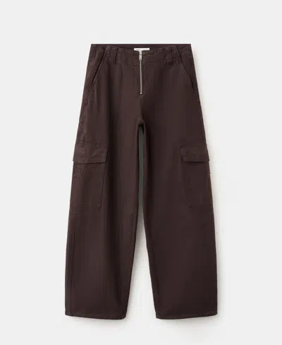 Mango Relaxed Cargo Jeans In Brown
