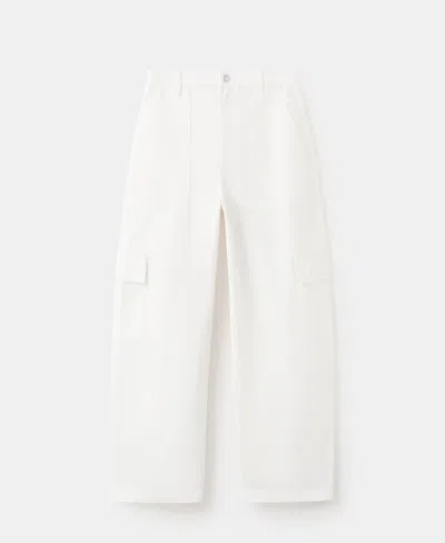 Mango Women's Pocket Cargo Jeans In White