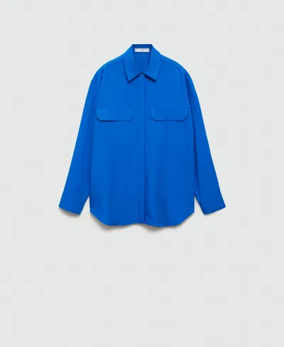 MANGO WOMEN'S POCKET DETAIL LYOCELL SHIRT
