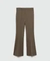 Mango Women's Pocket Flared Pants In Green