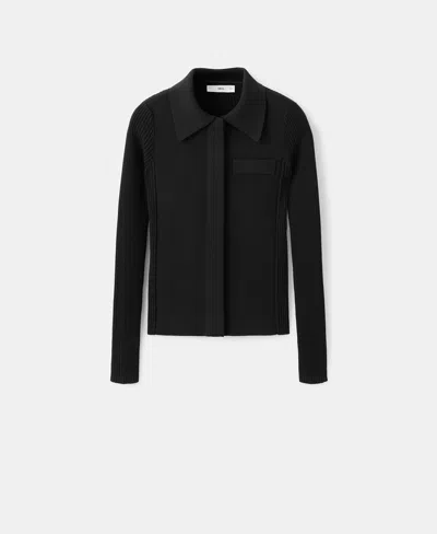 Mango Women's Pocket Knit Cardigan Sweater In Black