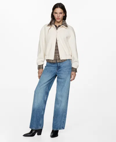 Mango Pocket Knit Jacket Off White