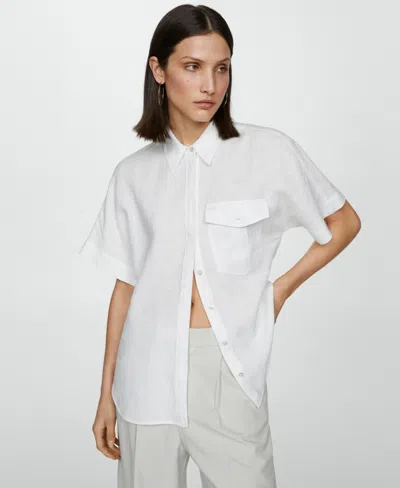 Mango Women's Pocket Linen Shirt