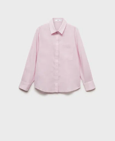 Mango Women's Pocket Linen Shirt In Lilac