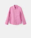 Mango Pocket Linen Shirt In Pink