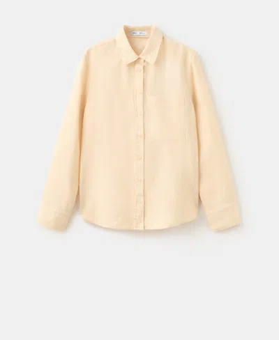 Mango Women's Pocket Linen Shirt In Metallic