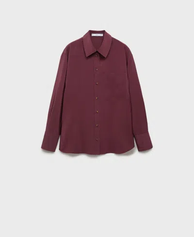 Mango Women's Pocket Modal Shirt In Violet