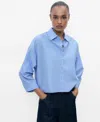 Mango Oversize Button-up Shirt In Blue