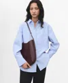 Mango Oversize Button-up Shirt In Blue