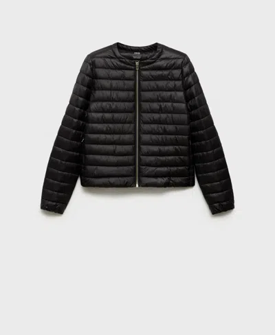 Mango Women's Pocket Quilted Jacket In Black