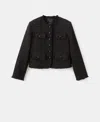 Mango Pocket Tweed Jacket In Brown