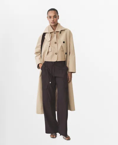 Mango Women's Pockets Cotton Jacket In Khaki