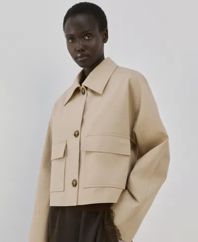 Mango Women's Pockets Cotton Jacket In Nude