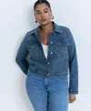 Mango Pockets Denim Jacket In Blue