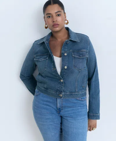 MANGO WOMEN'S POCKETS DENIM JACKET