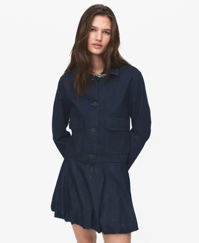 Mango Women's Pockets Denim Jacket In Blue