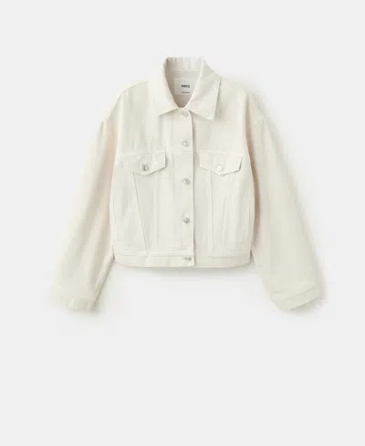 Mango Women's Pockets Denim Jacket In Light Beige