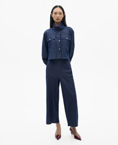 Mango Women's Pockets Denim Jacket In Medium Blue