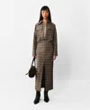 Mango Check Snap-up Overshirt In Beige