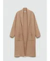 Mango Oversize Long Cardigan In Medium Brown