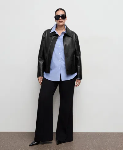 Mango Women's Pockets Faux-effect Jacket In Black